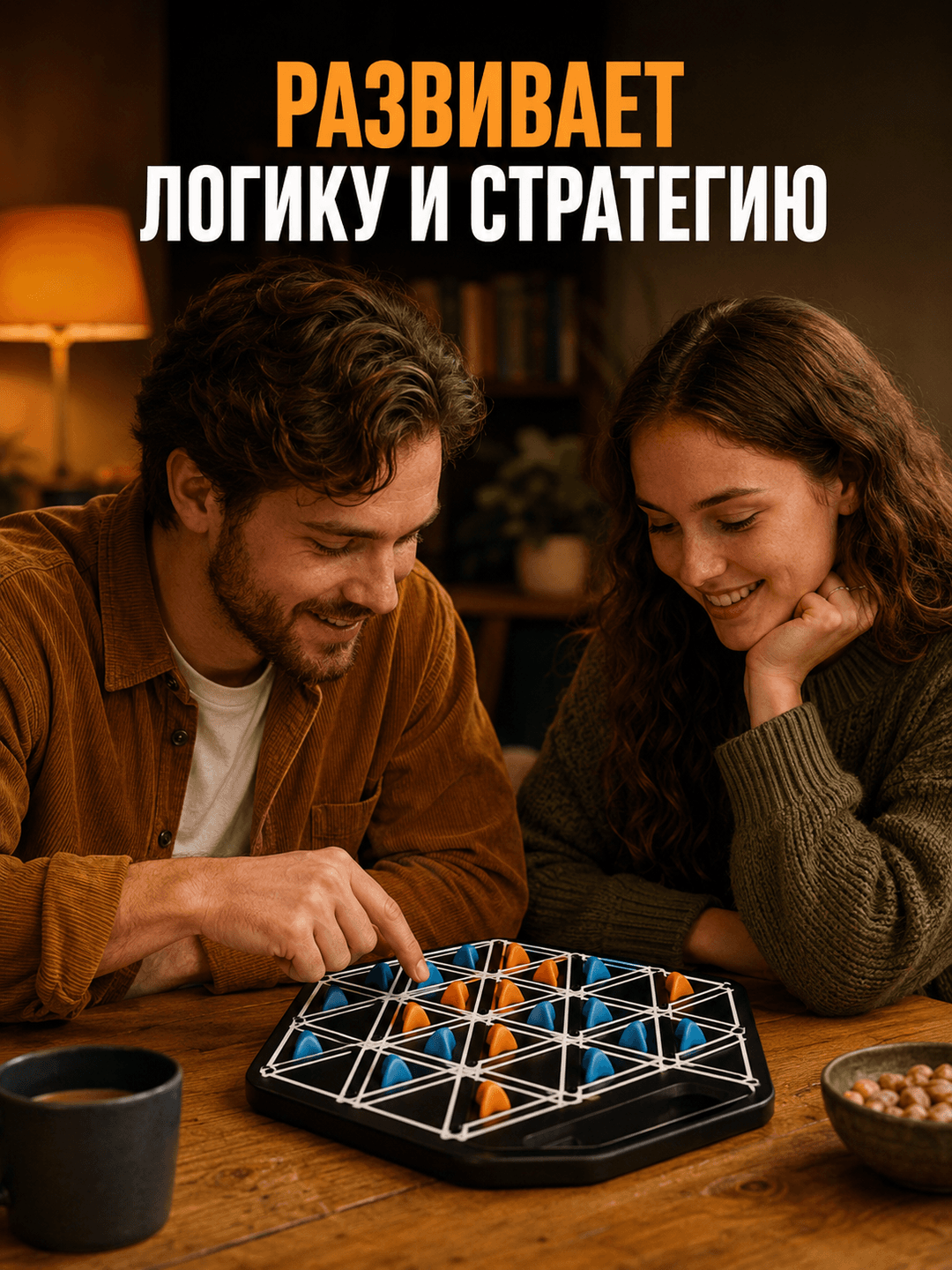Настольная развивающая игра Китайские Шахматы Тригонос, Стратегия для детей от 6 лет, Набор с резинками — фото 4
