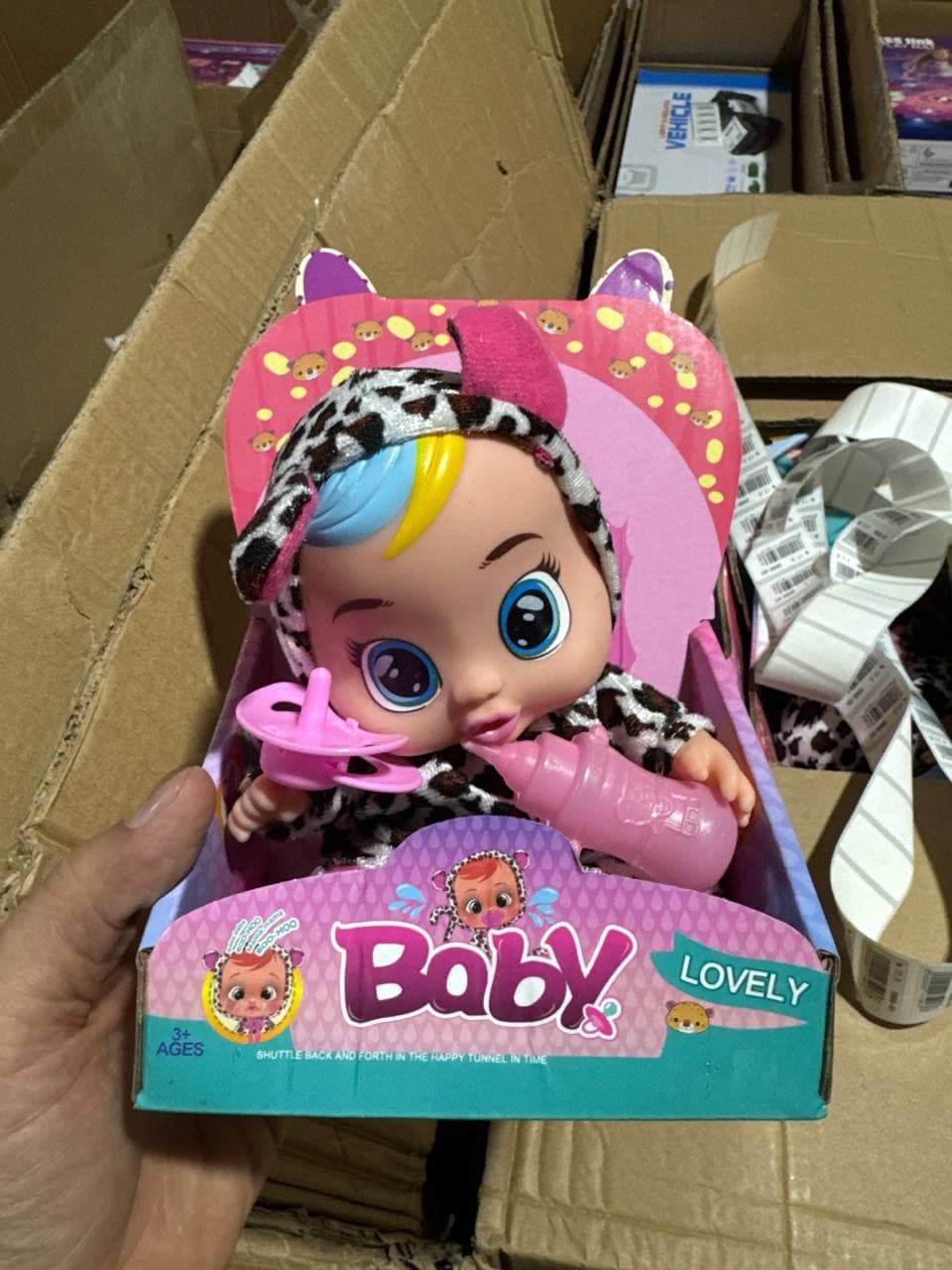 Кукла пупс Baby Lovely в костюме животного, с бутылочкой и соской, для девочек от 3 лет