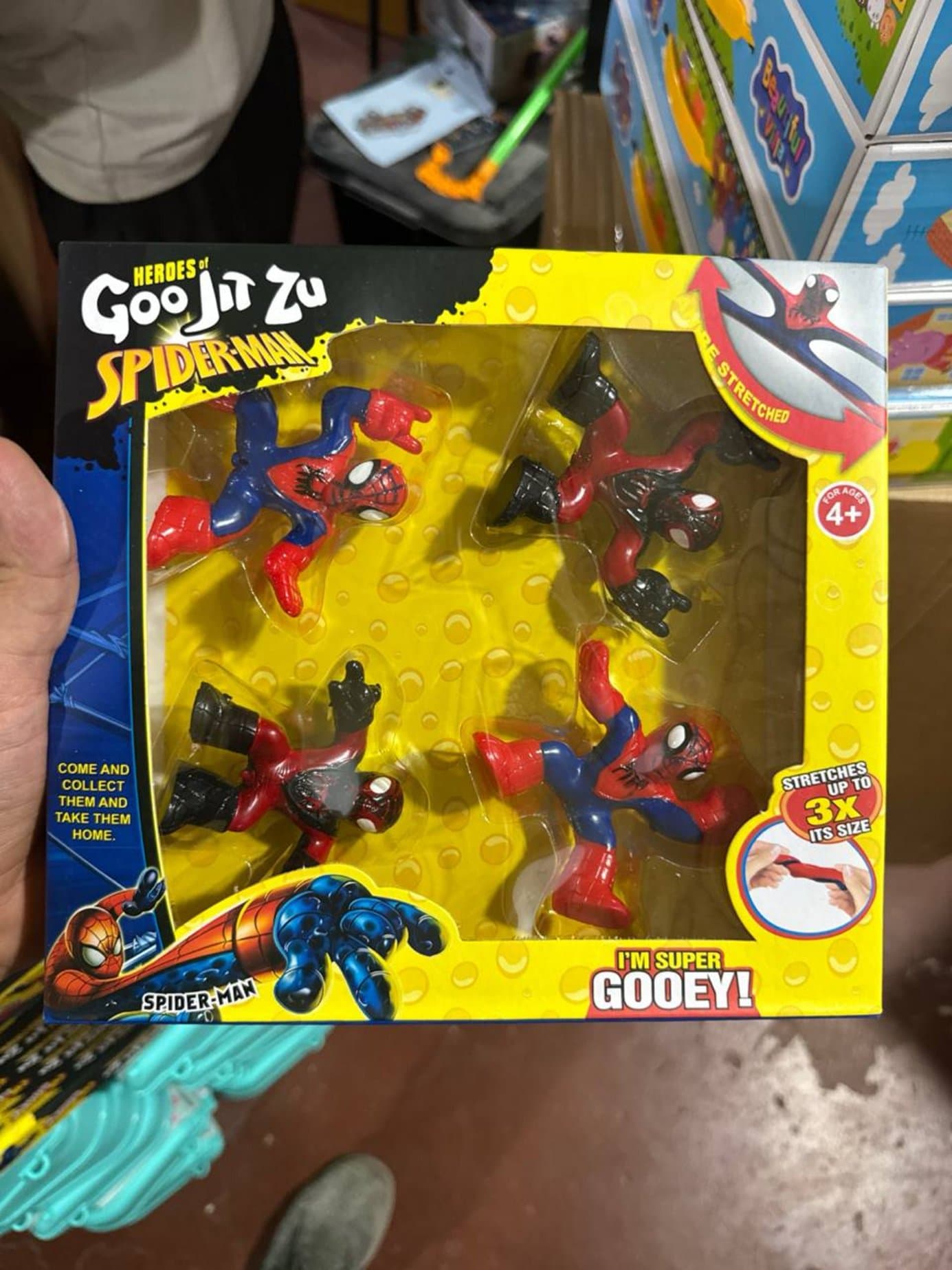 Набор фигурок Goo Jit Zu Marvel, Тянущиеся игрушки-антистресс, Для детей от 4 лет, 4 героя Человек-паук — фото 2