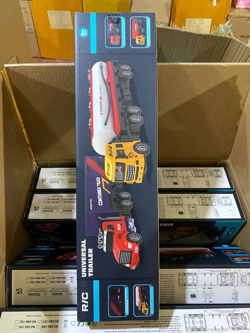 Радиоуправляемый трейлер Universal Trailer Container Truck, грузовик со светом для детей — фото 2