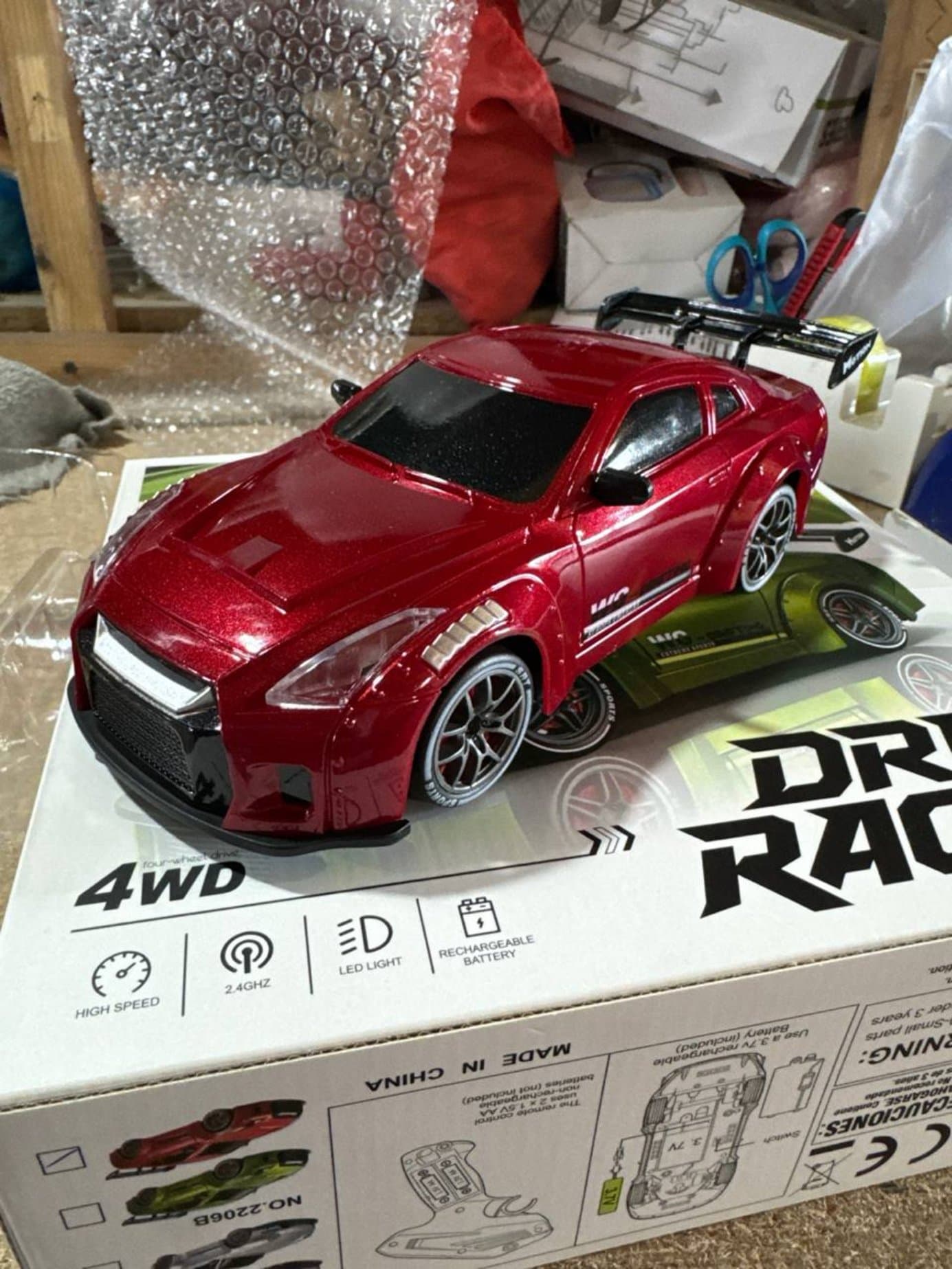 Машина для дрифта на пульте управления 4WD, 1:24 Porsche, сменные колеса — фото 7