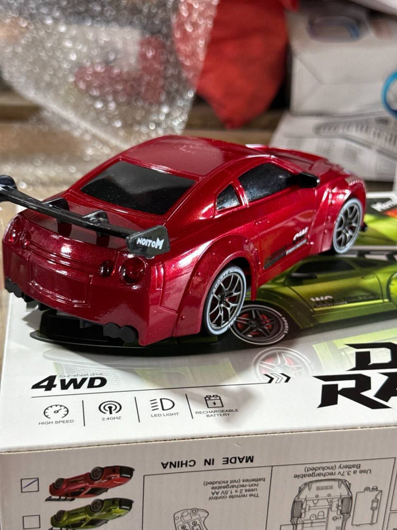 Машина для дрифта на пульте управления 4WD, 1:24 Porsche, сменные колеса — фото 8