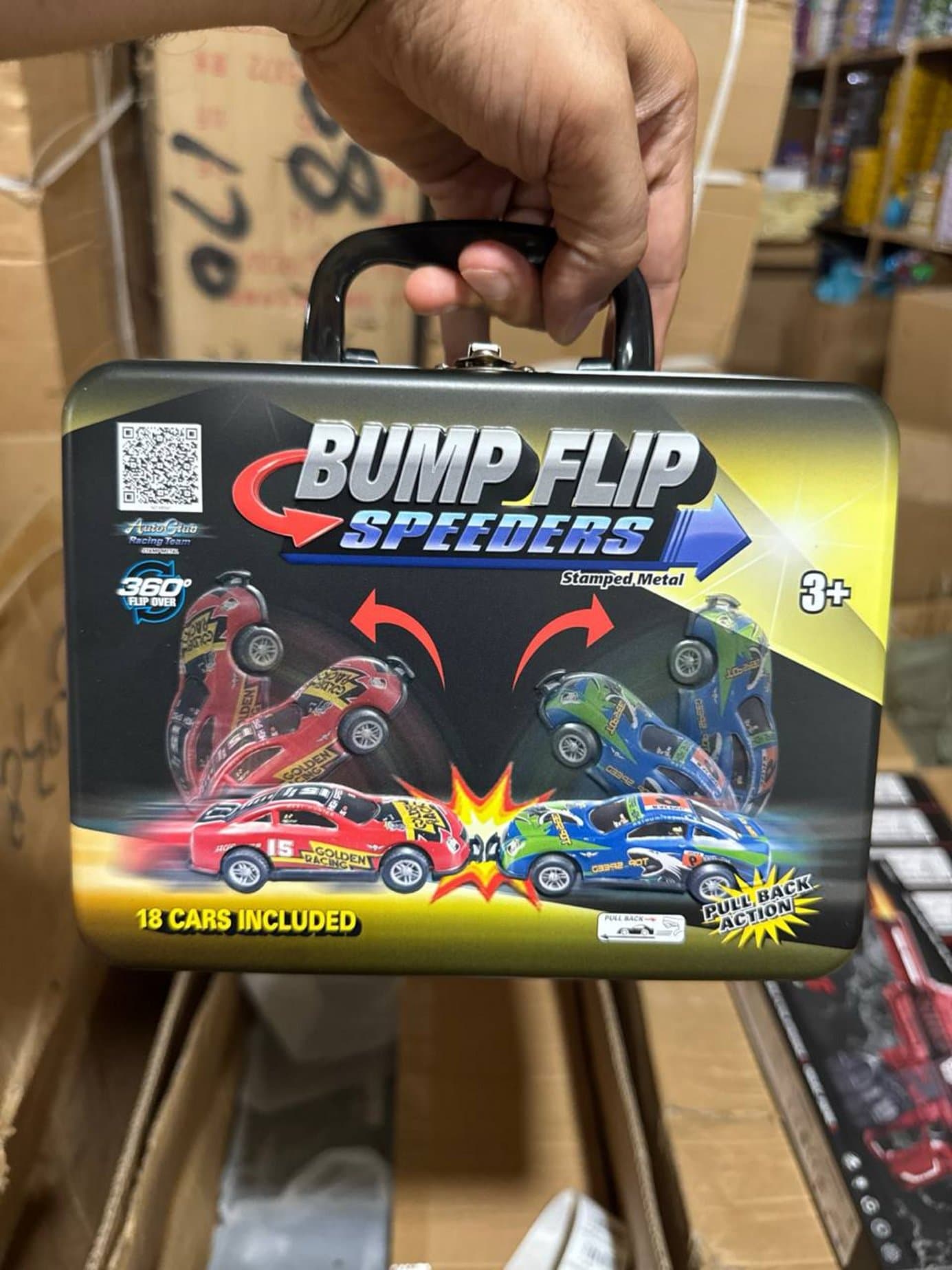 Набор инерционных машин Bump Flip Speeders, 18 шт, Металлические машинки в кейсе — фото 11