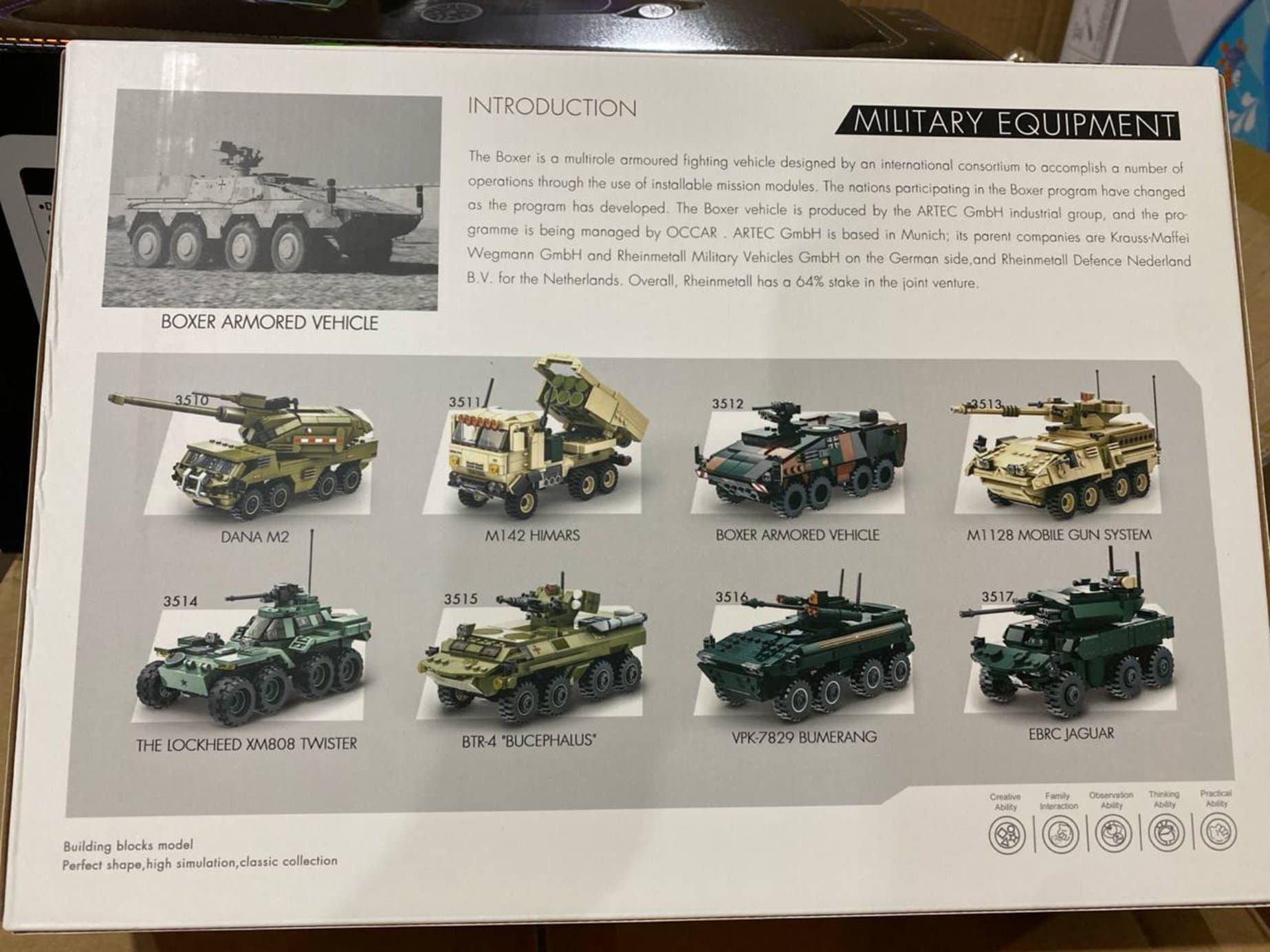 Конструктор БТР Boxer Wange 3512 Военная техника, 438 деталей — фото 2