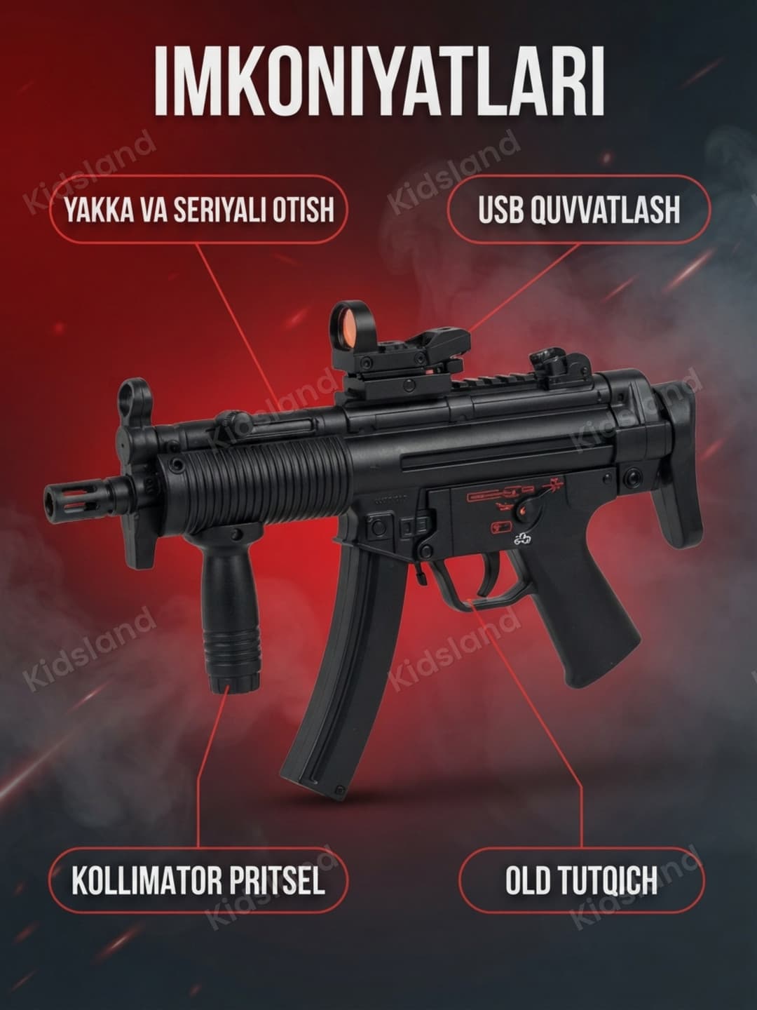 Орбиз-автомат MP5K электрический тактический, нейлоновый корпус, гидробол — фото 2