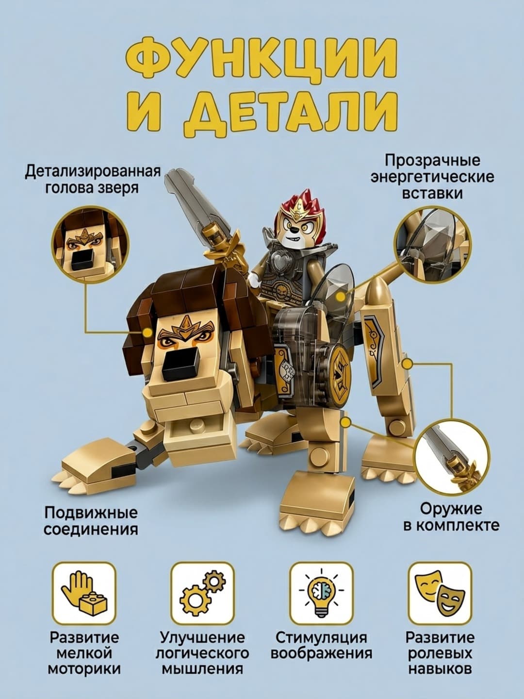 Пластиковый конструктор Chima Legend Beast, 119 деталей, для детей от 6 лет, моторика, логика. — фото 3
