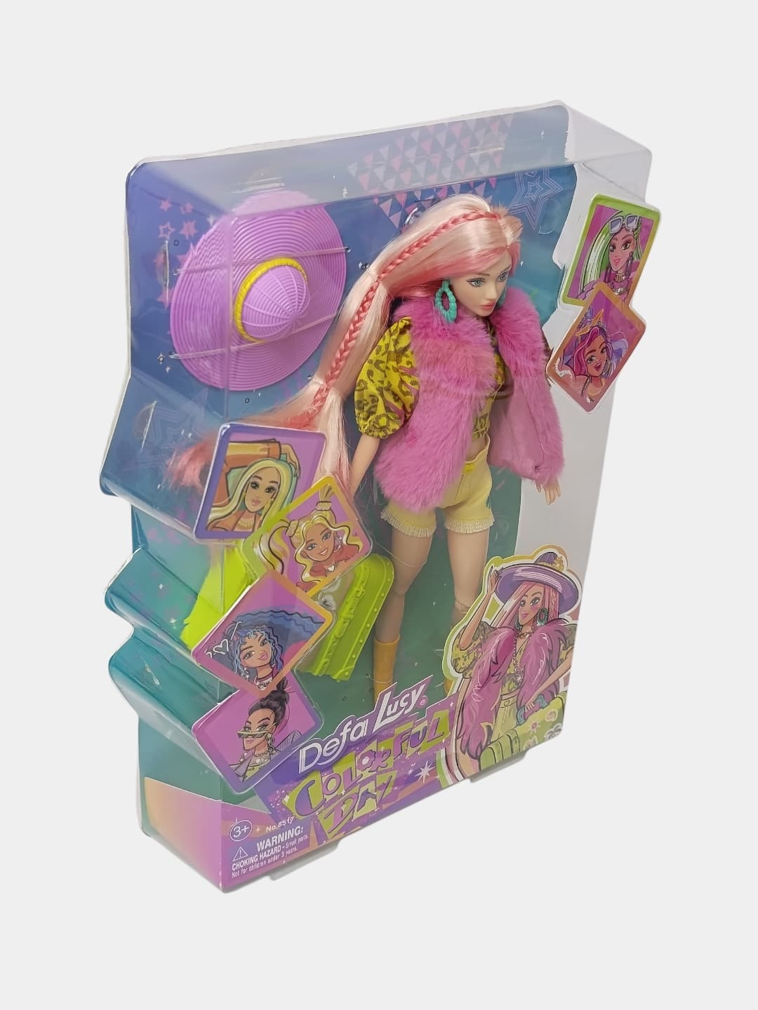 Кукла Defa Lucy Colorful Day с розовыми волосами и аксессуарами для девочек