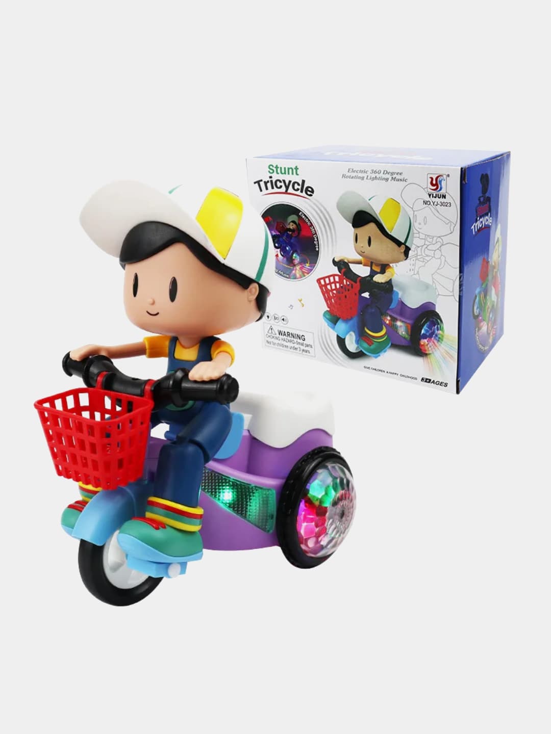 Музыкальный велосипед Stunt Tricycle интерактивный с подсветкой и вращением 360