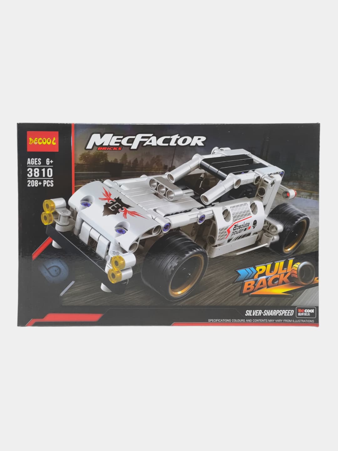 MecFactor Конструктор 208 деталей, Гоночный болид с pull-back, Для детей от 6 лет STEM