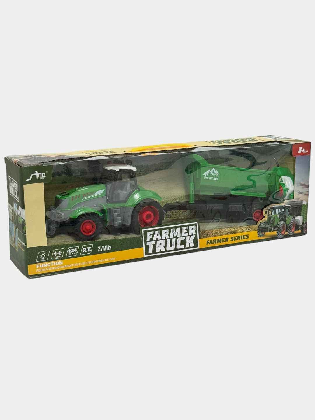Радиоуправляемый трактор Farmer Truck, Модель 1:24 с прицепом, Для детей от 3 лет, Игрушка для развития