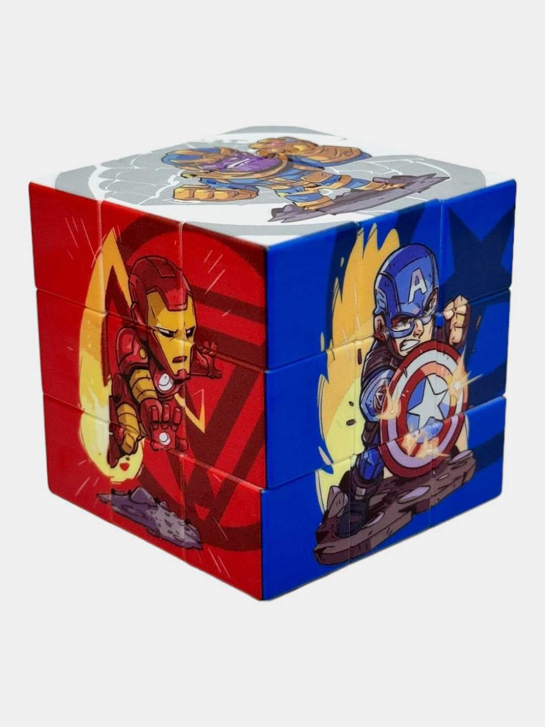 Кубик Рубика Marvel 3x3, Развивающая головоломка с героями, Для детей 6+ лет и фанатов, ABS-пластик