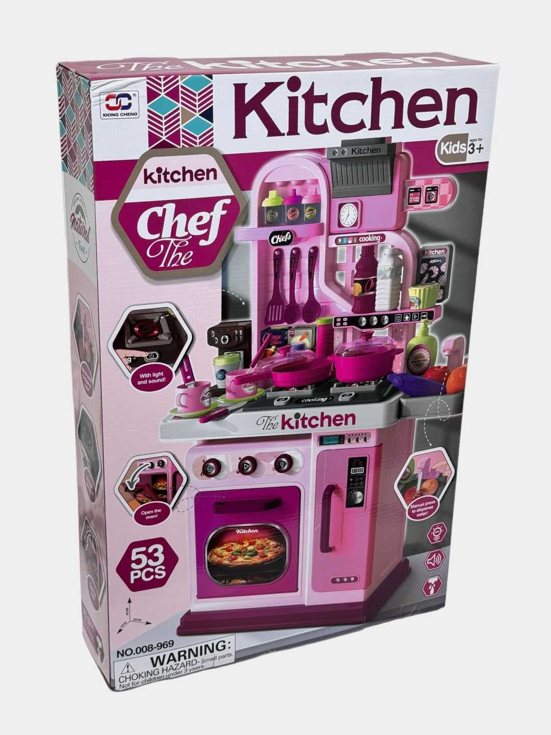 Игровая кухня Chef The Kitchen, 53 предмета, с подсветкой и звуками, для детей 3+