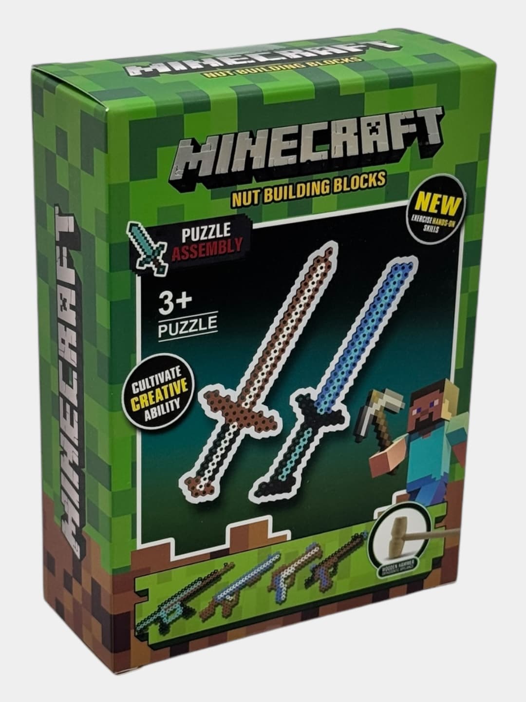 Конструктор Minecraft Меч, Развивающий пластиковый набор, Для детей от 3 лет, С молоточком