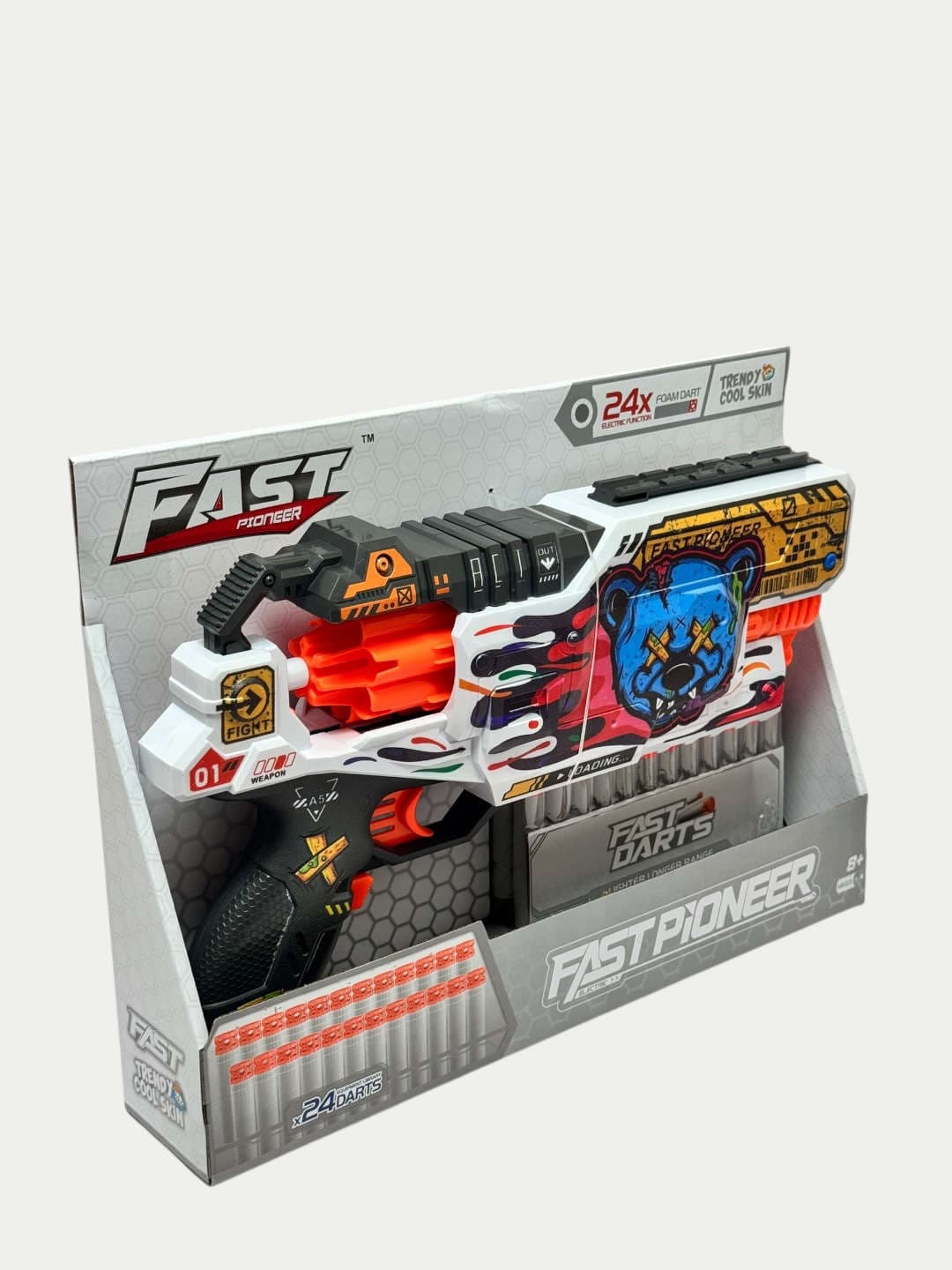 Детский бластер FAST BH107, 24 поролоновых дротика, яркий граффити-дизайн, от 8 лет