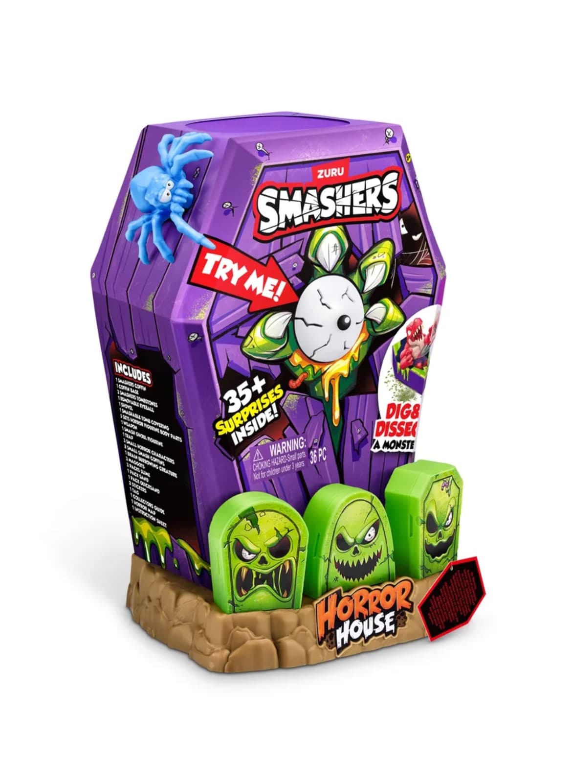ZURU Smashers Horror House, игровой набор с сюрпризами, для детей от 3 лет, коллекционные фигурки и слаймы