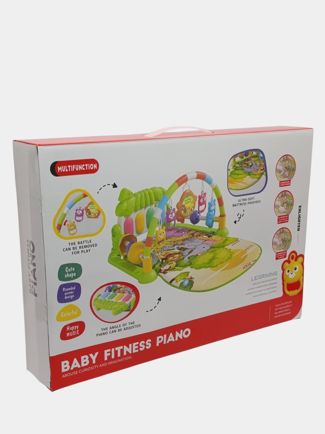 Развивающий коврик пианино Baby Fitness Piano с дугой и погремушками для малышей