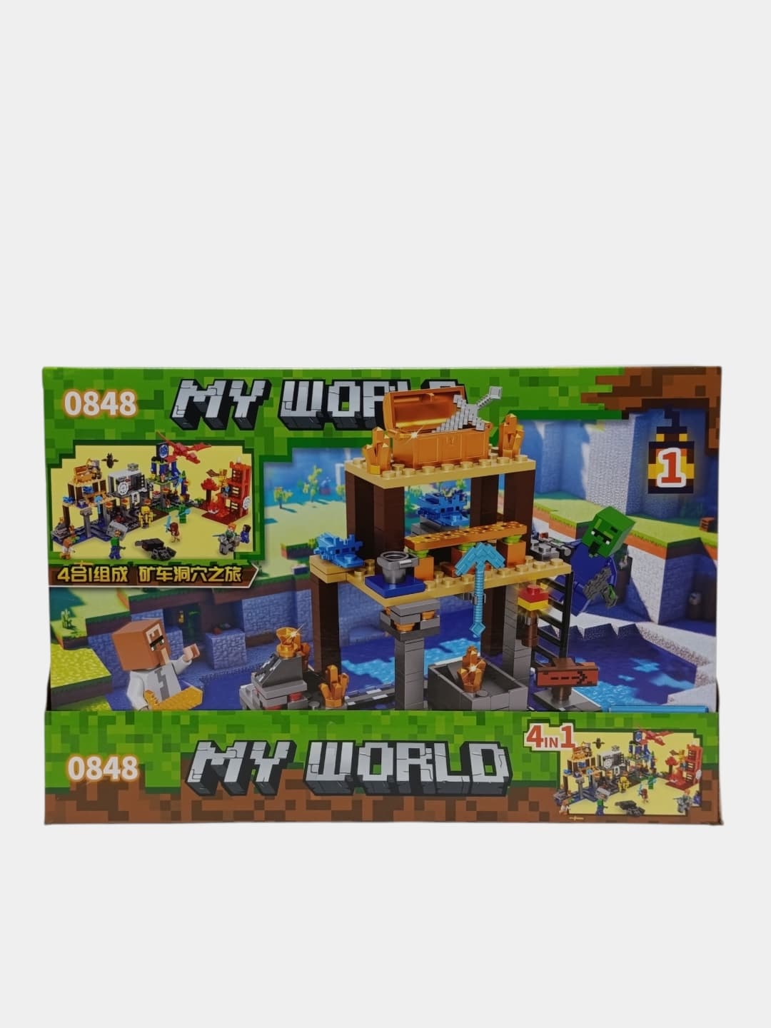 Конструктор Майнкрафт My World Шахта 4 в 1 с фигурками, игровой набор для детей