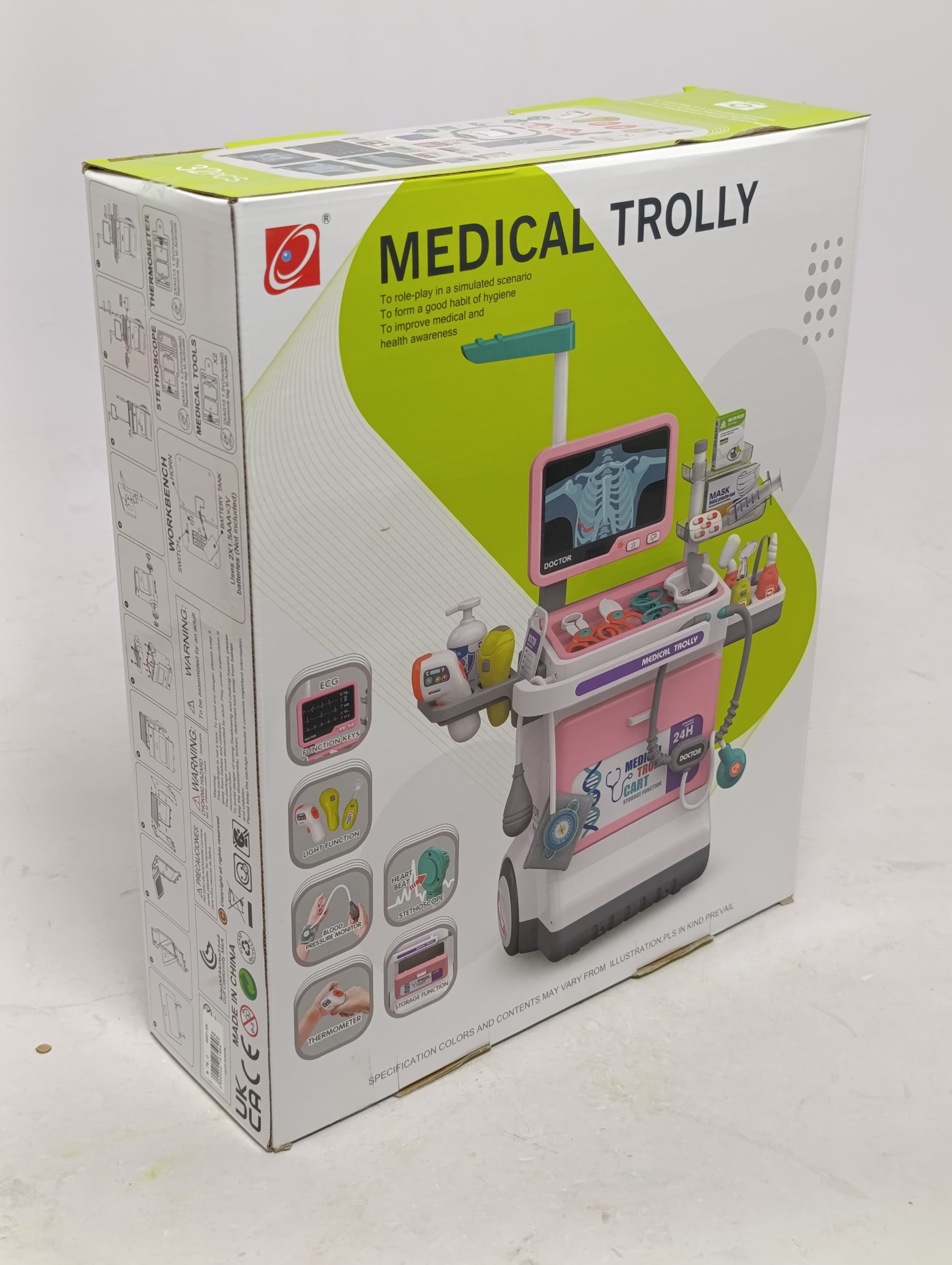 Электронная тележка для доктора Medical Trolley с интерактивной панелью и инструментами