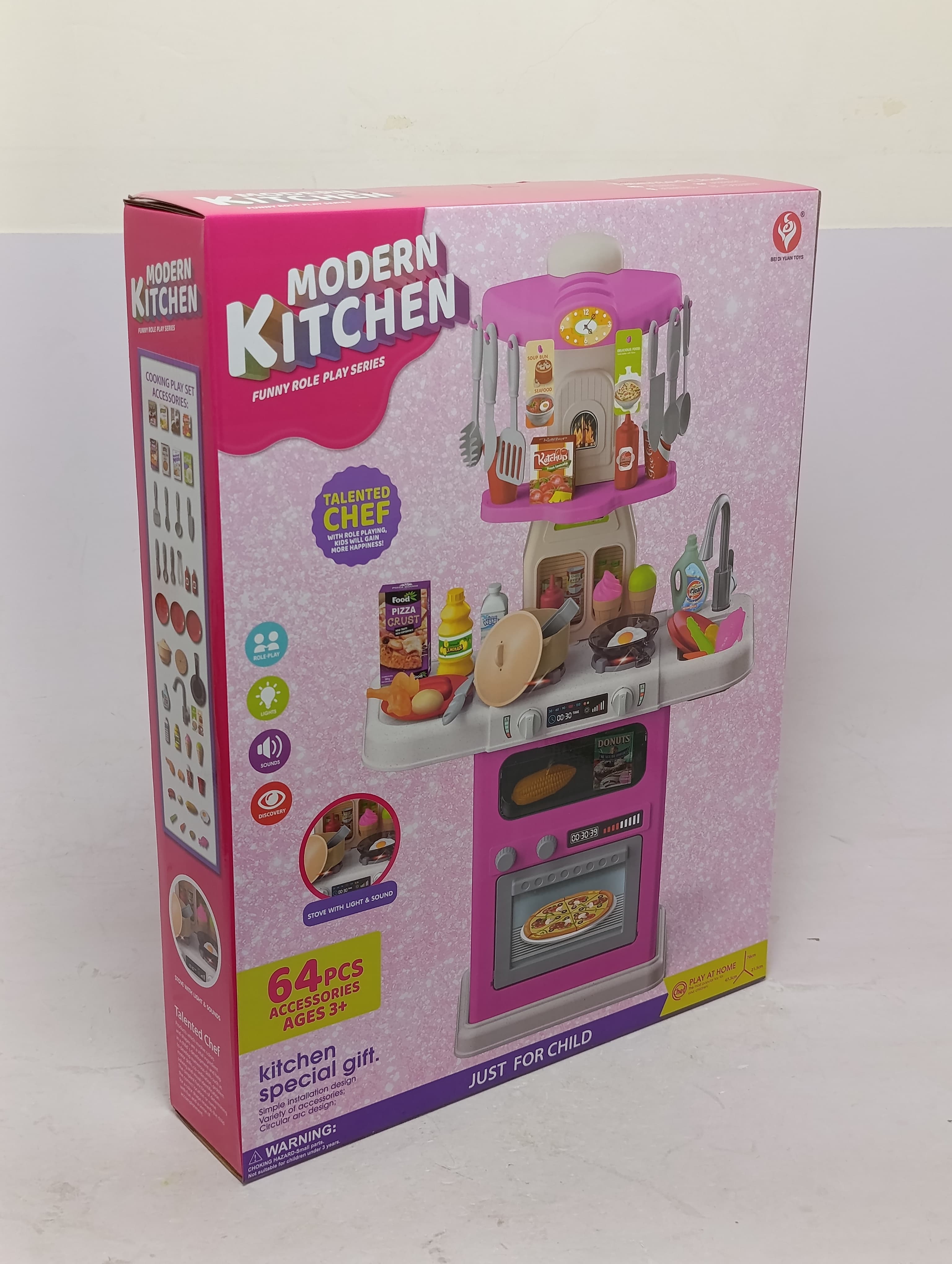 Детская игровая кухня Modern Kitchen, 64 предмета, свет и звук, от 3 лет