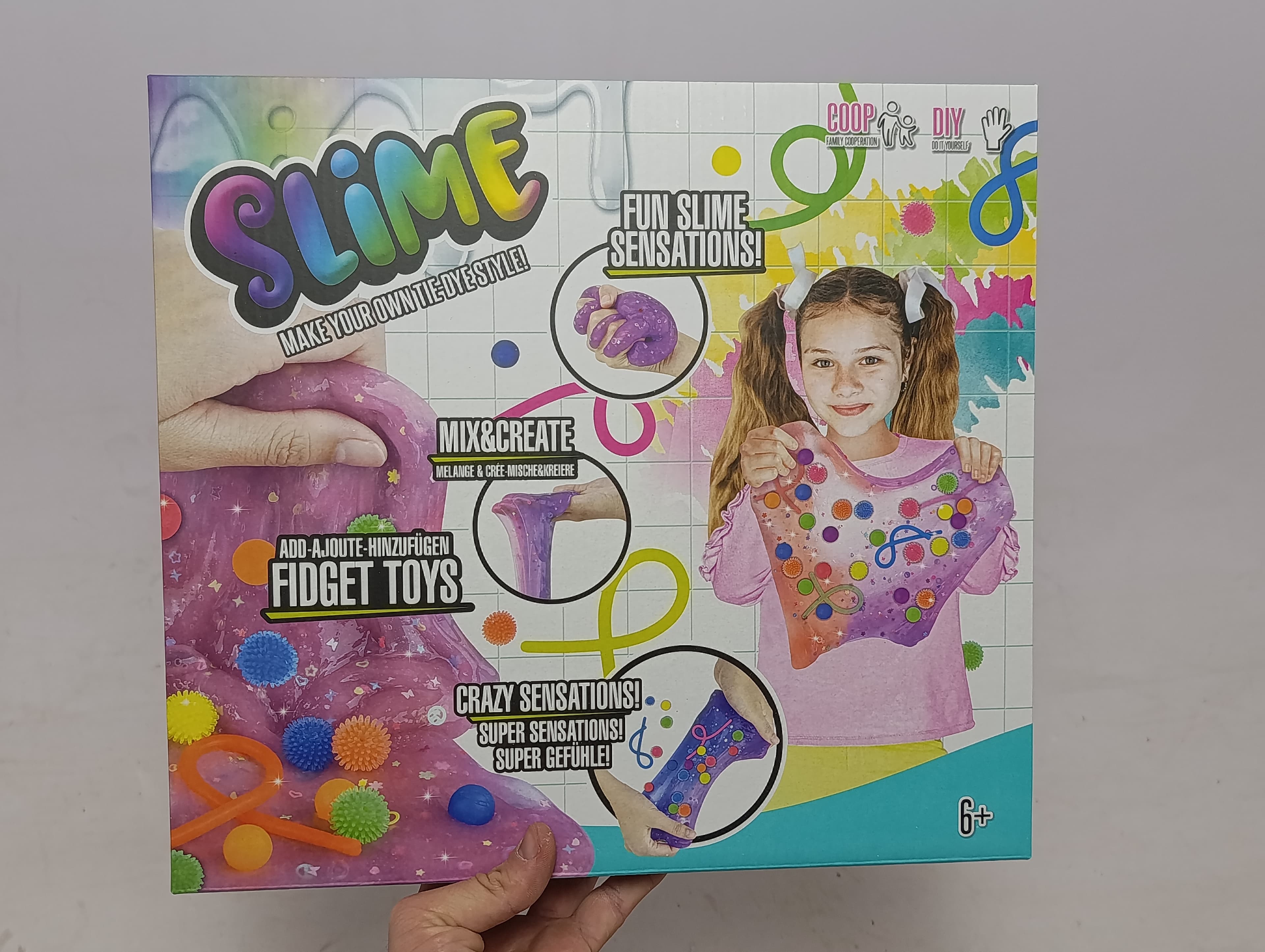 Набор для создания слаймов Tie-Dye, Студия с миксером и пигментами, Развивающая антистресс игрушка для детей
