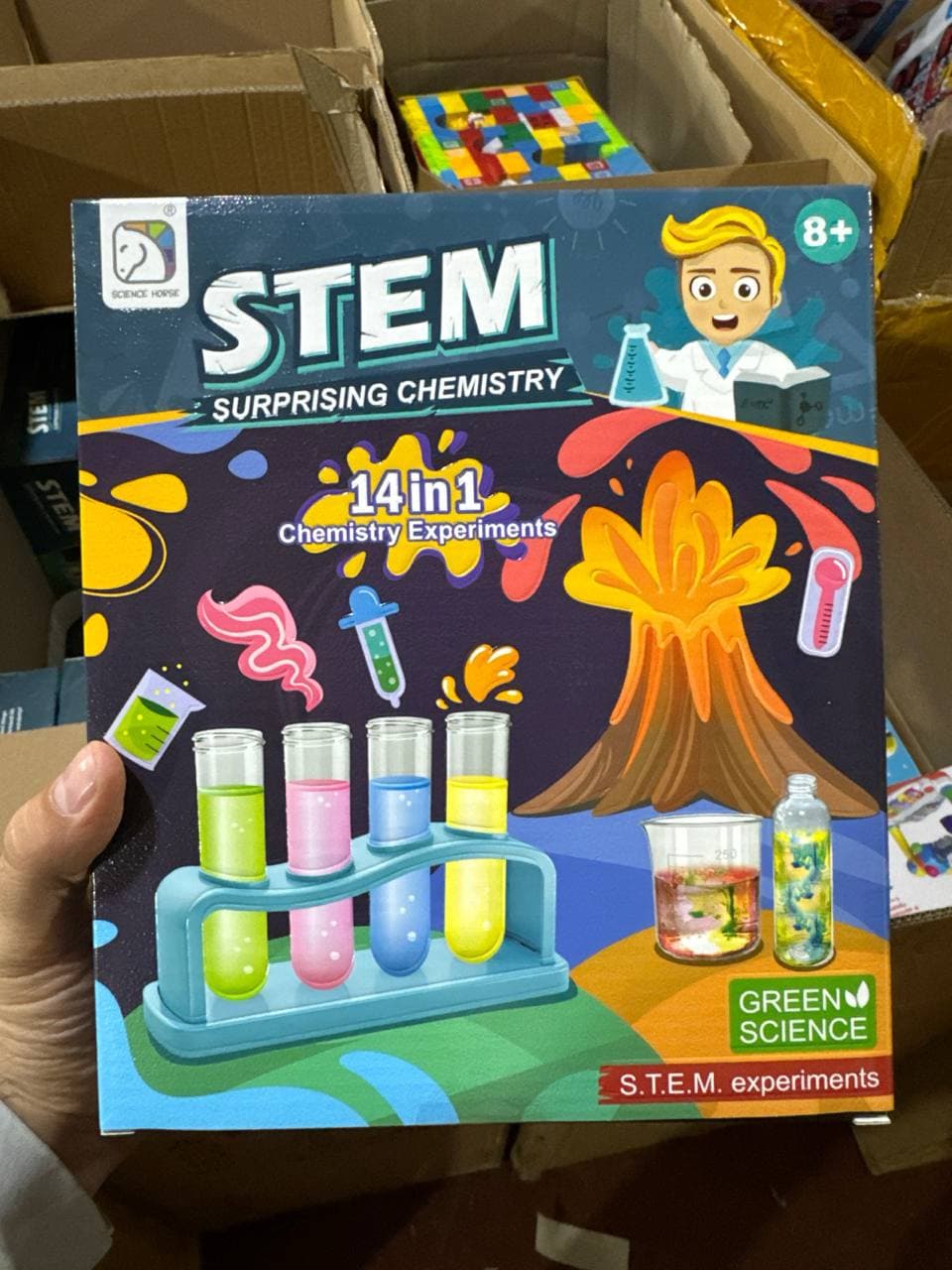 Детский научный набор STEM 14 в 1, Лаборатория химии и опытов Science Horse, Для детей от 8 лет