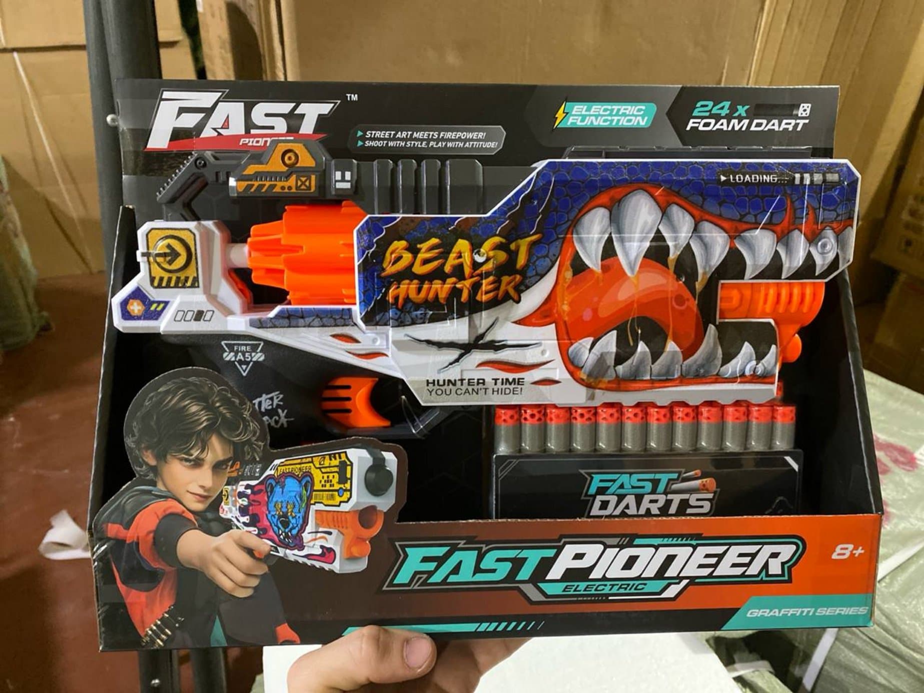 Детский электро-бластер Beast Hunter, Автомат с мягкими пулями 24 шт, Для мальчиков от 8 лет