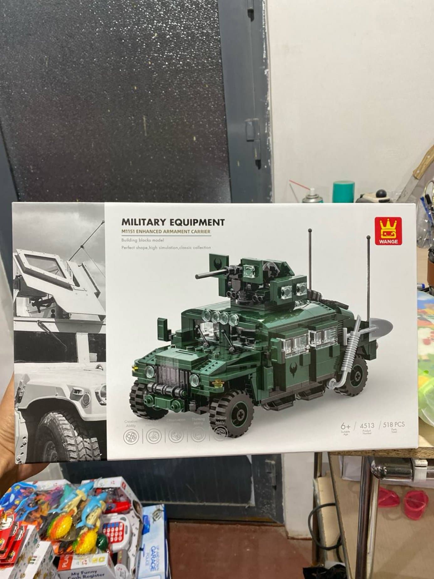 Конструктор Военный бронеавтомобиль M1151 Wange Military, 518 деталей, для мальчиков